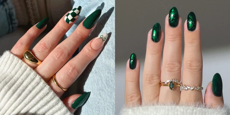 Emerald nails: Η πολύτιμη, πράσινη απόχρωση που ταιριάζει στη γιορτινή διάθεση