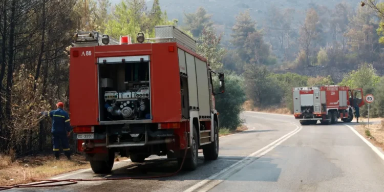 Φωτιά στην Κάρυστο: Εστάλη μήνυμα 112 στους κατοίκους