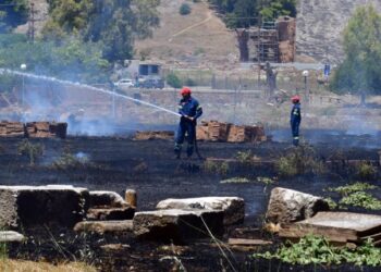 Άργος: Αντιμετωπίστηκε άμεσα η φωτιά στην περιοχή της Αρχαίας Αγοράς